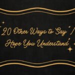 20 Other Ways to Say “I Hope You Understand”